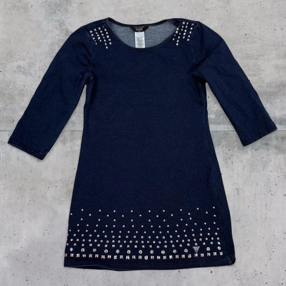 Guess Kids Indigo Denim Blue Studded Dress